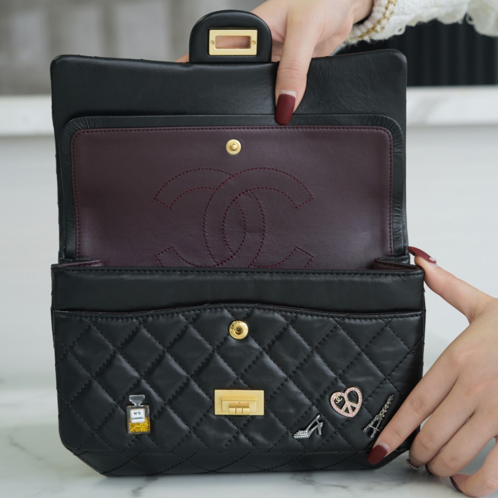 CHANEL LUCKY CHARMS 2.55 FLAP BAG