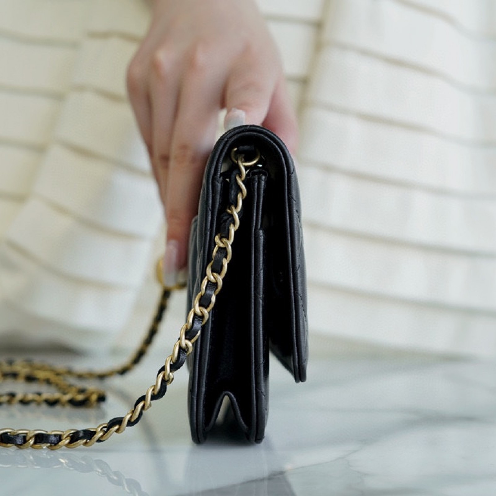 CHANEL PEARL CRUSH WALLET ON CHAIN 