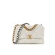 CHANEL 19 SMALL WHITE LAMBSKIN BAG