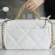 CHANEL 19 SMALL WHITE LAMBSKIN BAG