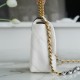 CHANEL 19 SMALL WHITE LAMBSKIN BAG