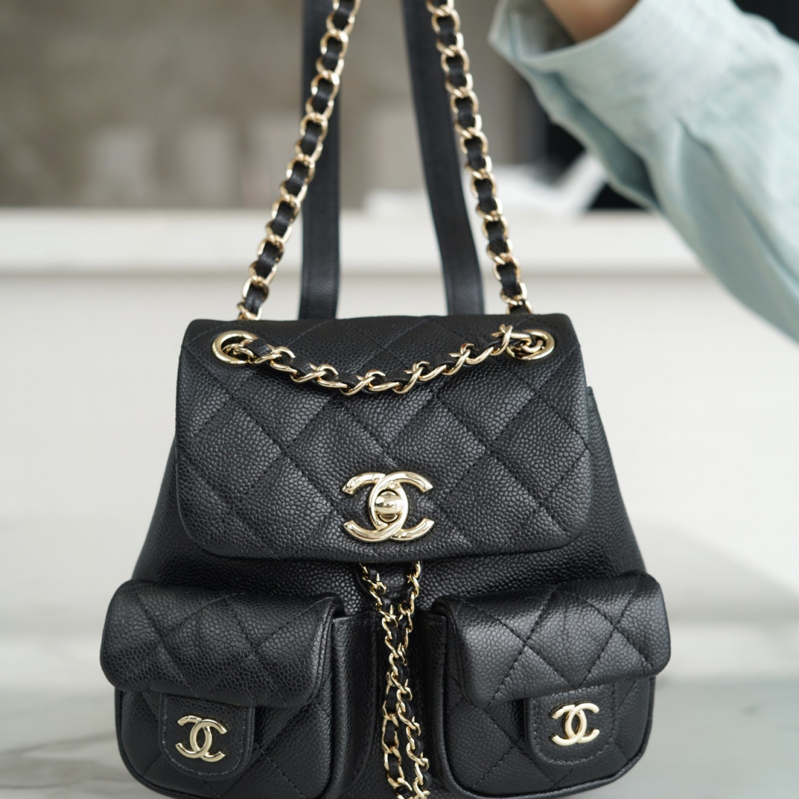 CHANEL MINI DUMA POCKETS DRAWSTRING BACKPACK