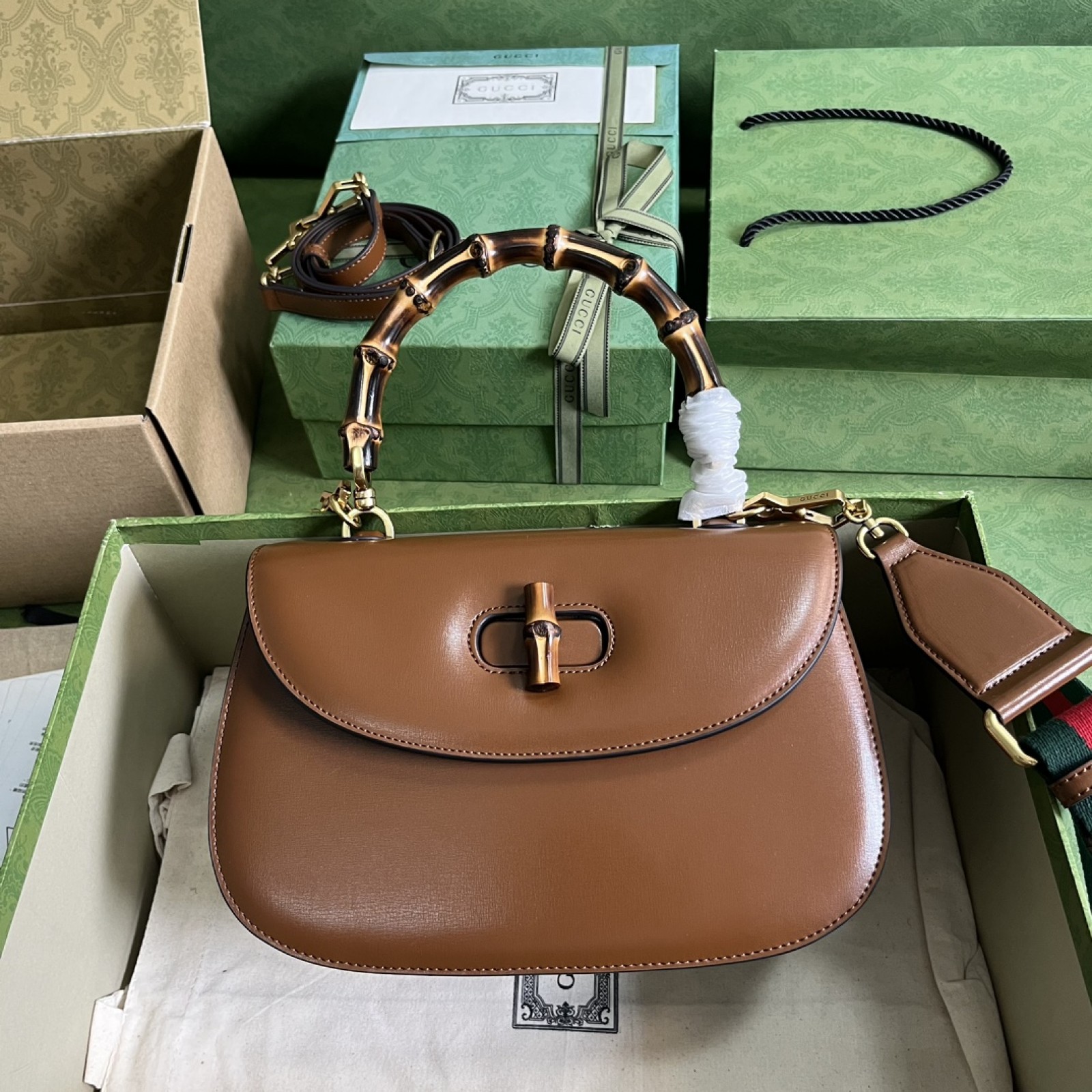 GUCCI BAMBOO 1947 MEDIUM TOP HANDLE BAG