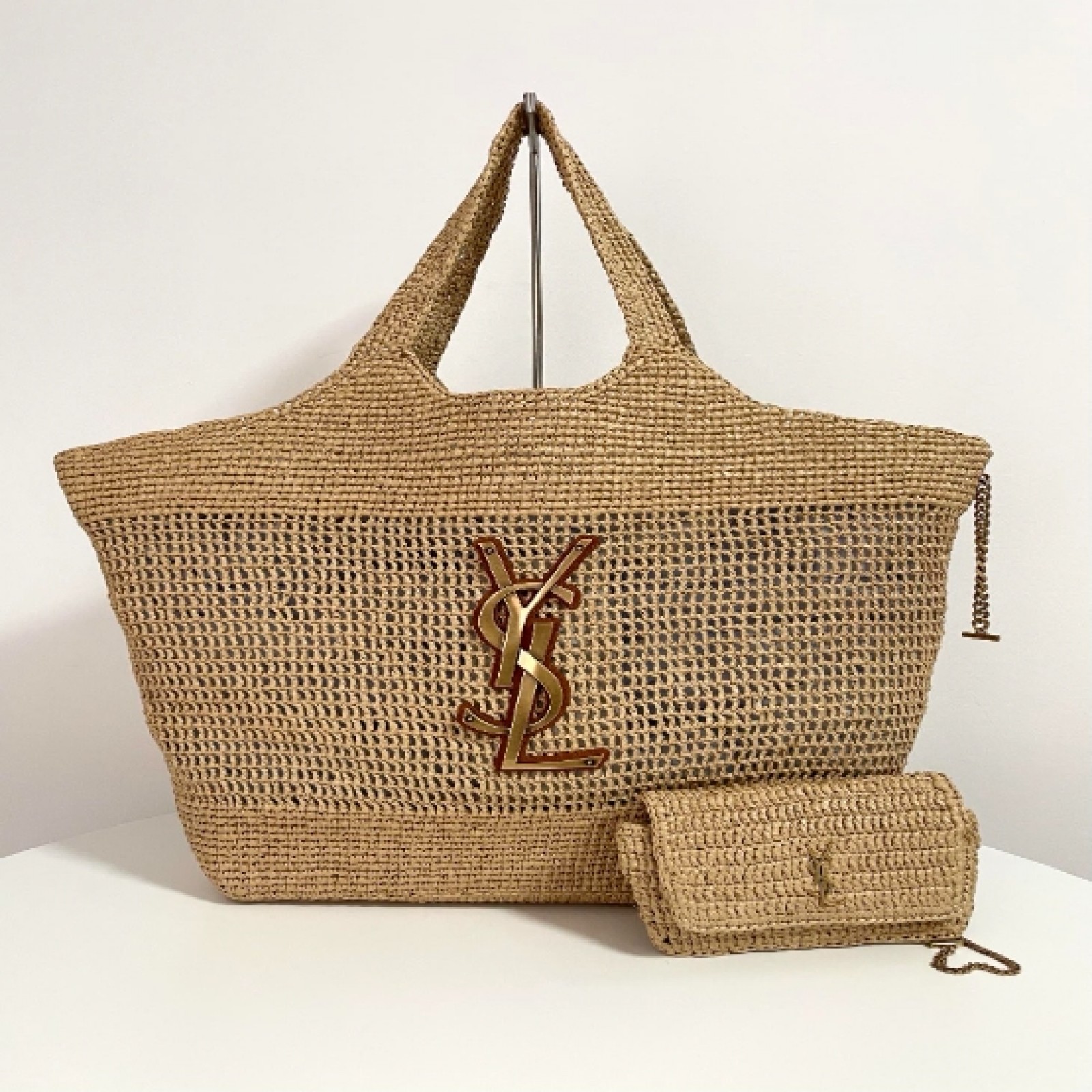 YSL ICARE IN RAFFIA