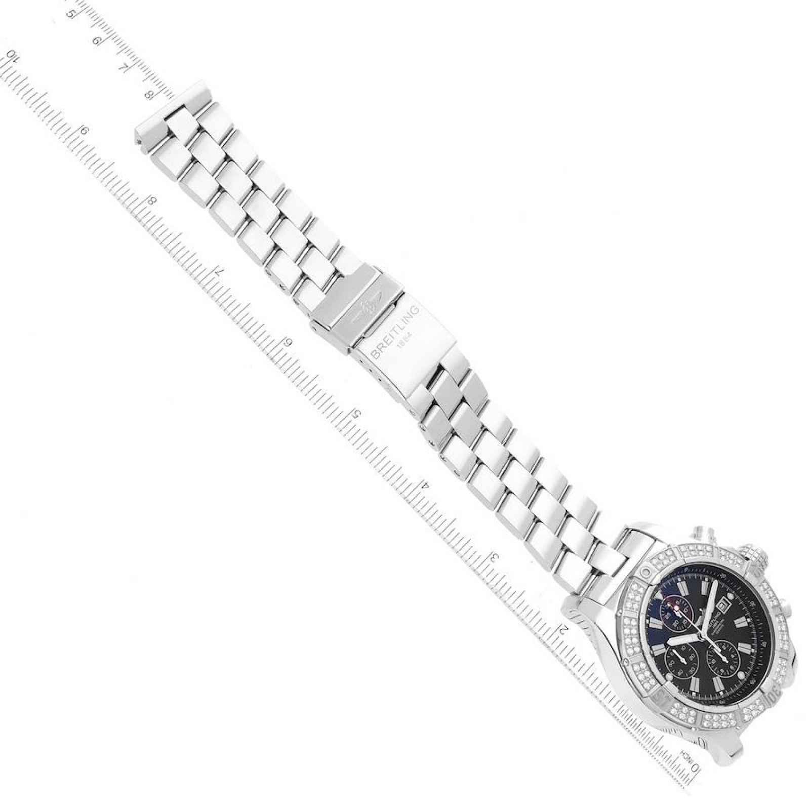 Breitling Super Avenger Chronograph Diamond Steel Mens Watch A13370