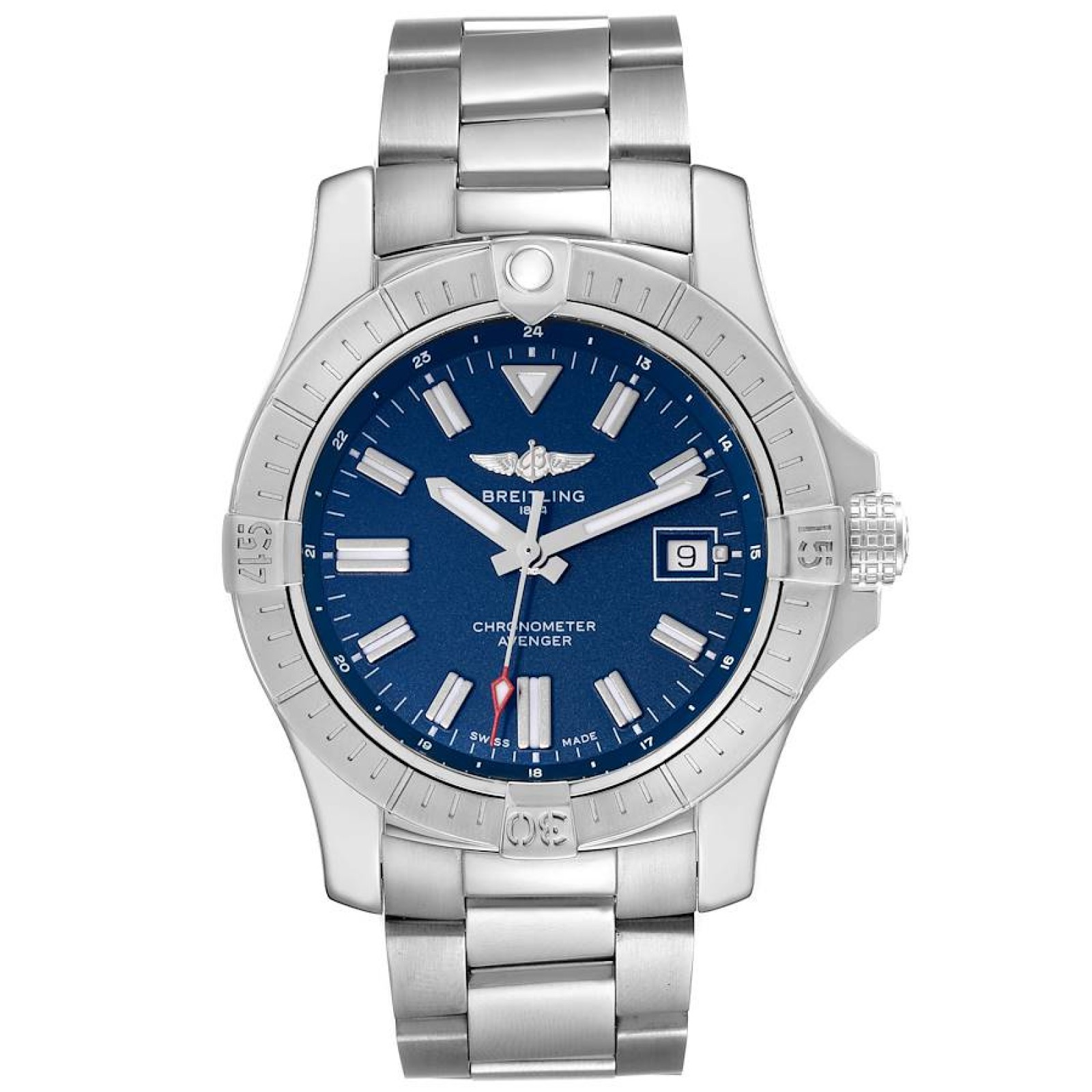 Breitling Avenger Blue Dial Stainless Steel Mens Watch A17318