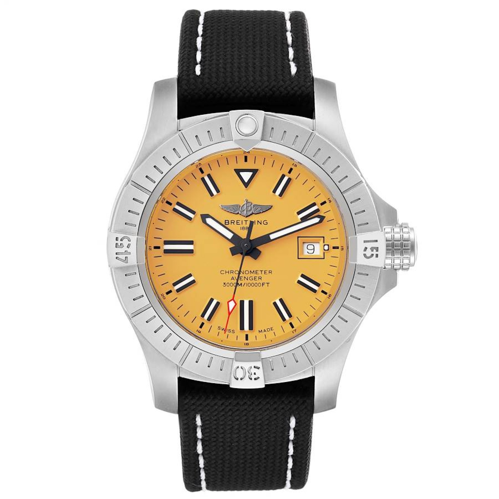 Breitling Avenger 45 Seawolf Yellow Dial Steel Mens Watch A17319