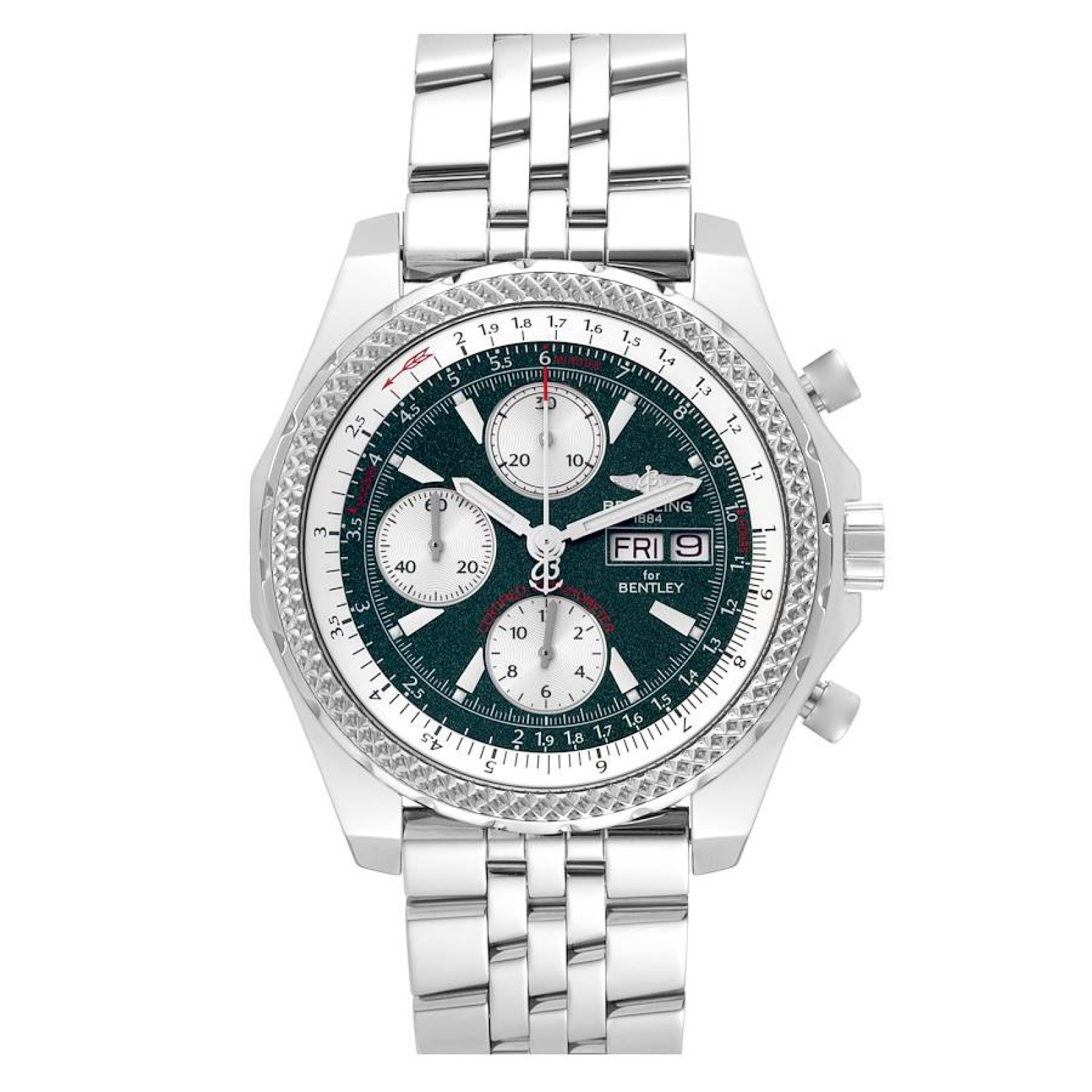 Breitling Bentley Motors GT Green Dial Steel Mens Watch A13362