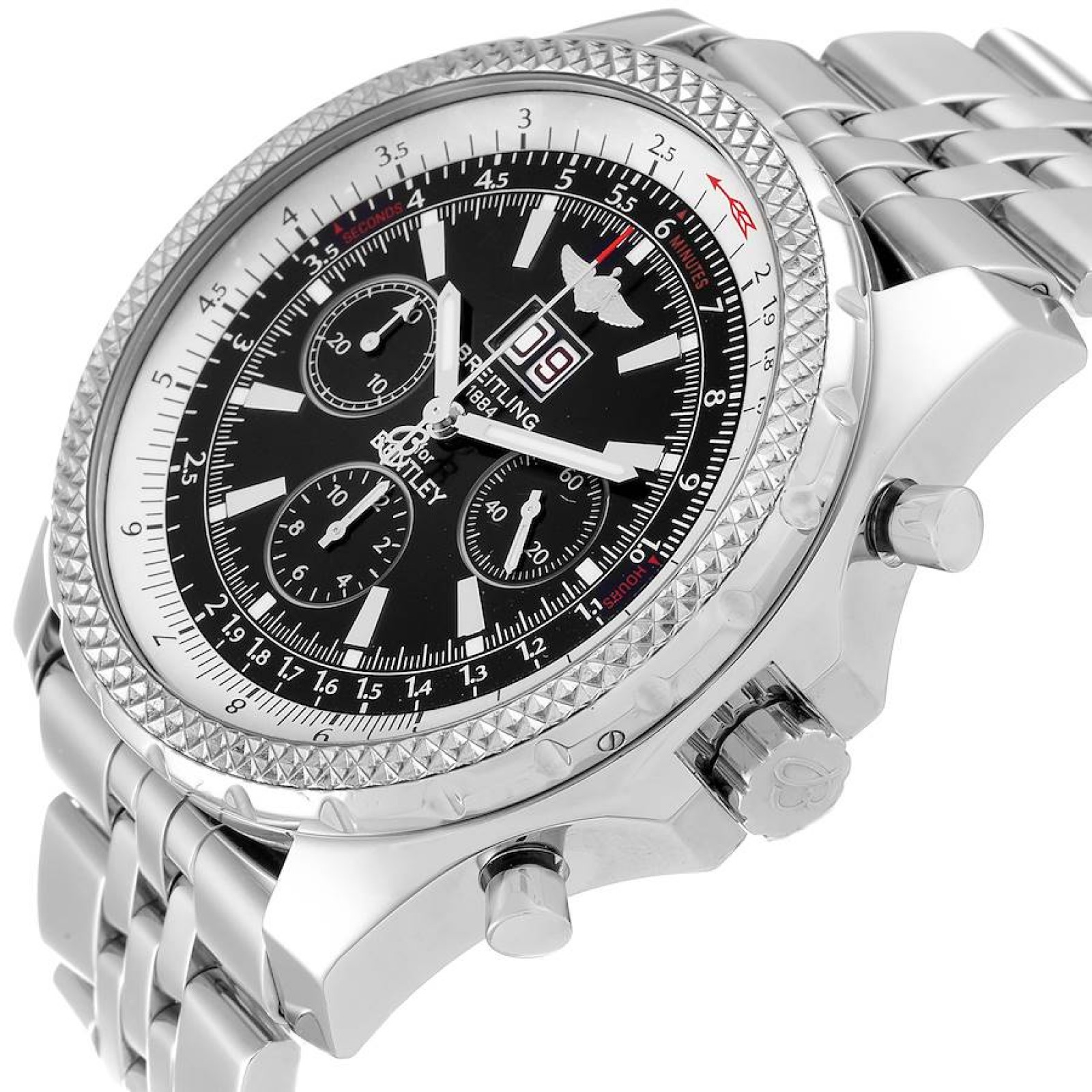 Breitling Bentley Motors Chronograph Steel Mens Watch A44362