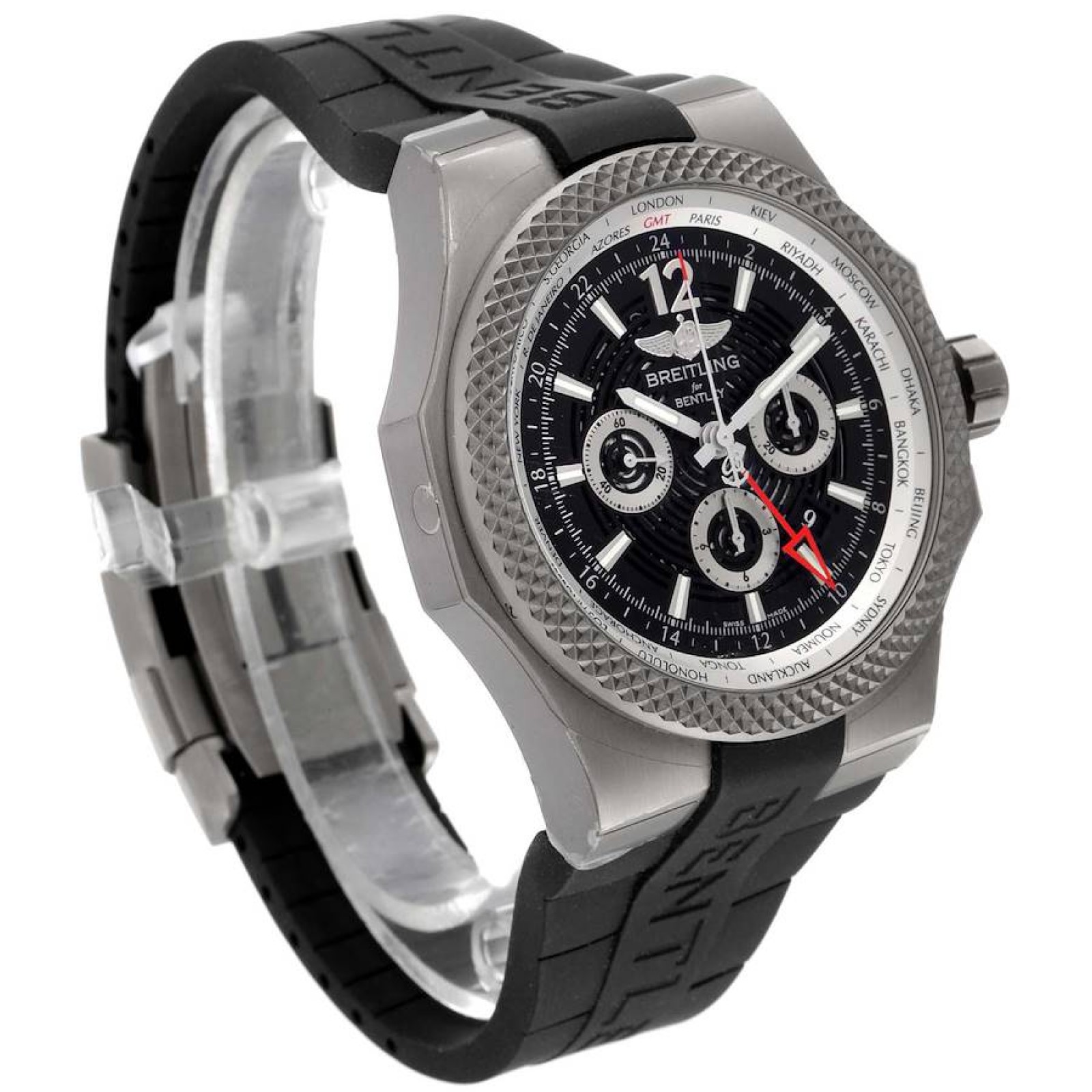 Breitling Bentley GMT Light Body Grey Dial Titanium Mens Watch EB0432