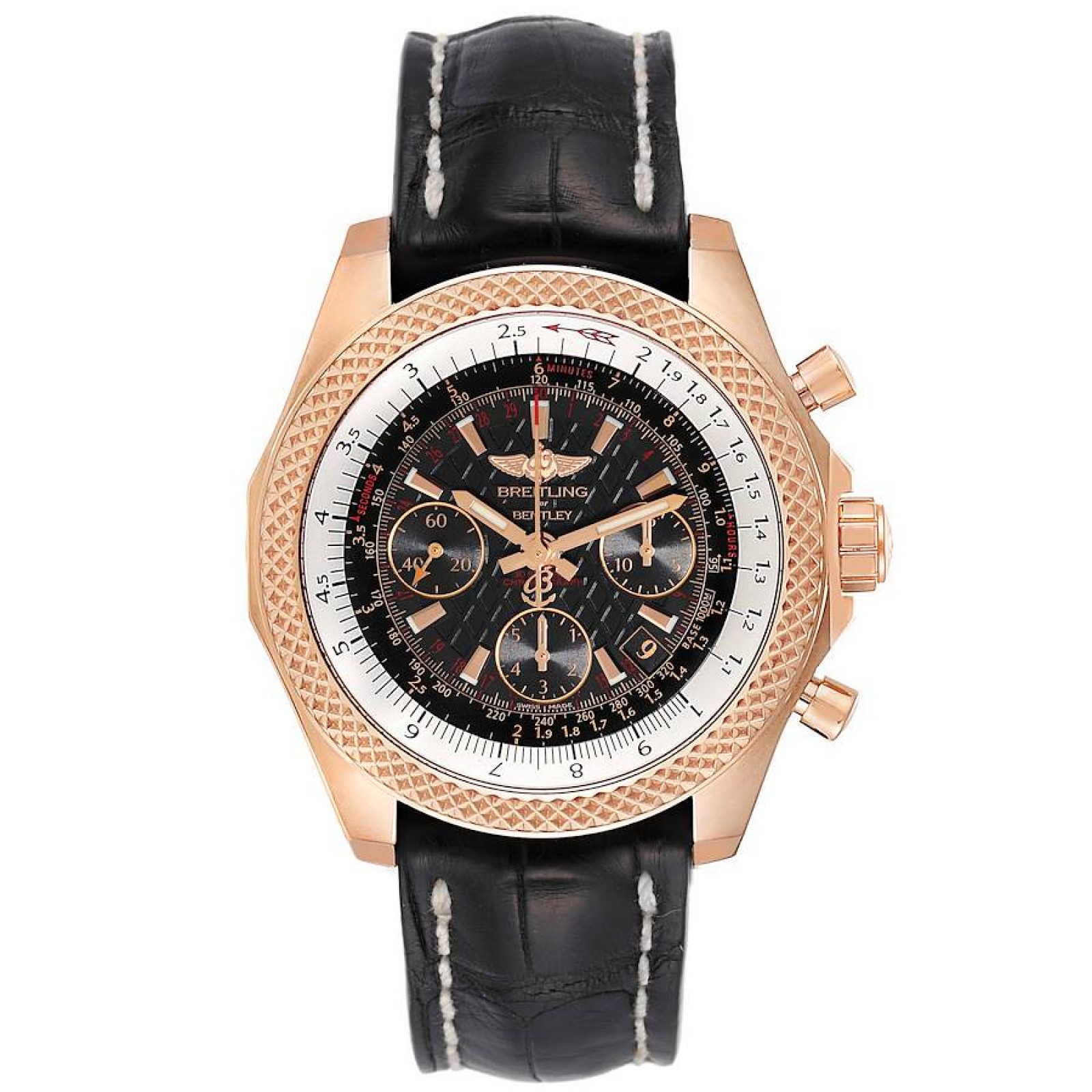 Breitling Bentley B06 Rose Gold Black Dial Mens Watch RB0612