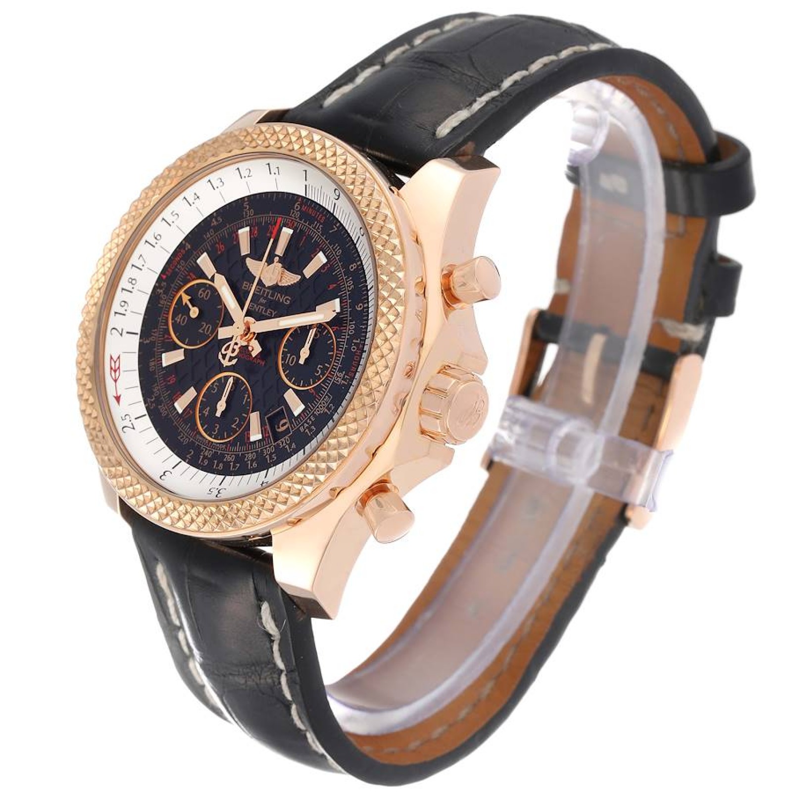 Breitling Bentley B06 Rose Gold Black Dial Mens Watch RB0612