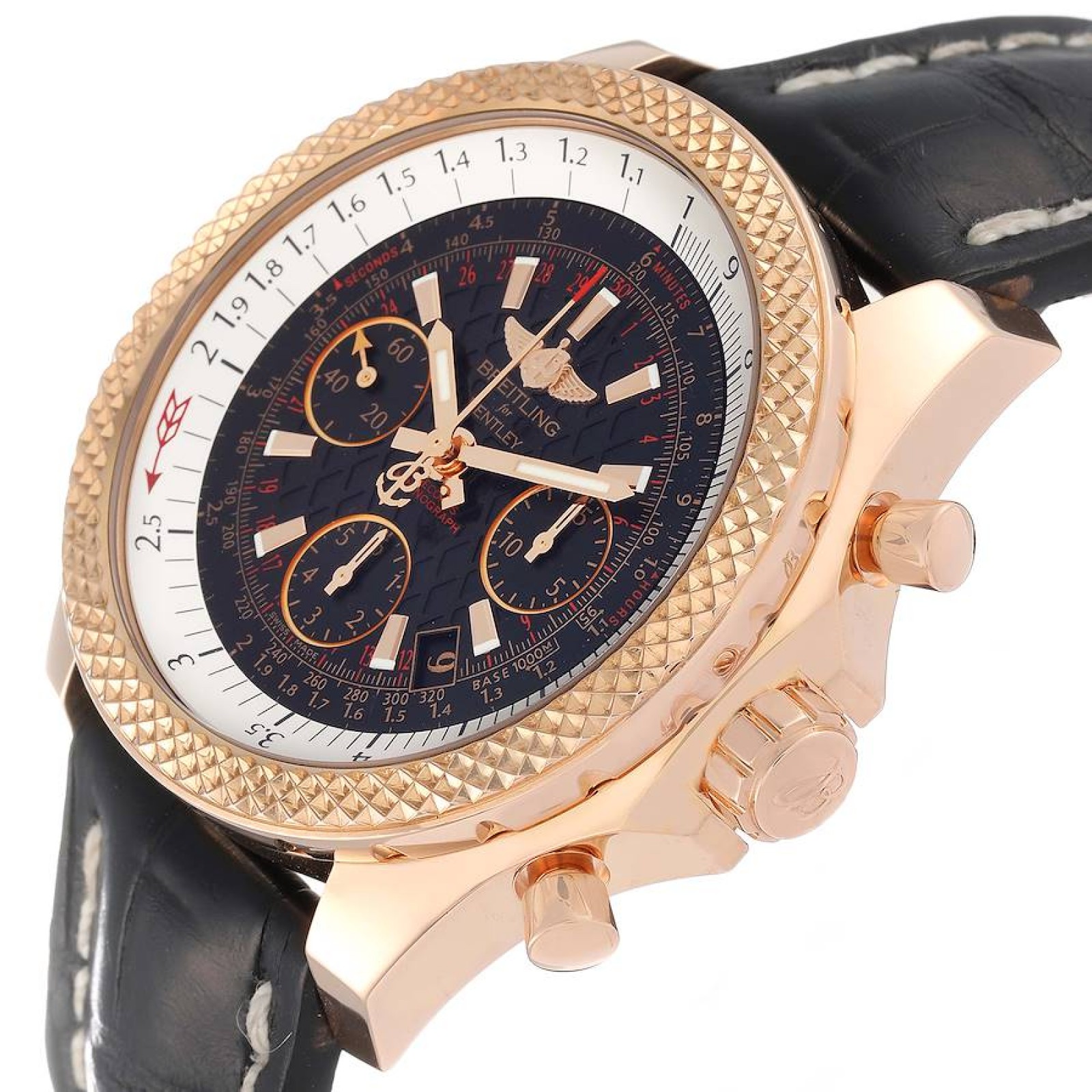 Breitling Bentley B06 Rose Gold Black Dial Mens Watch RB0612