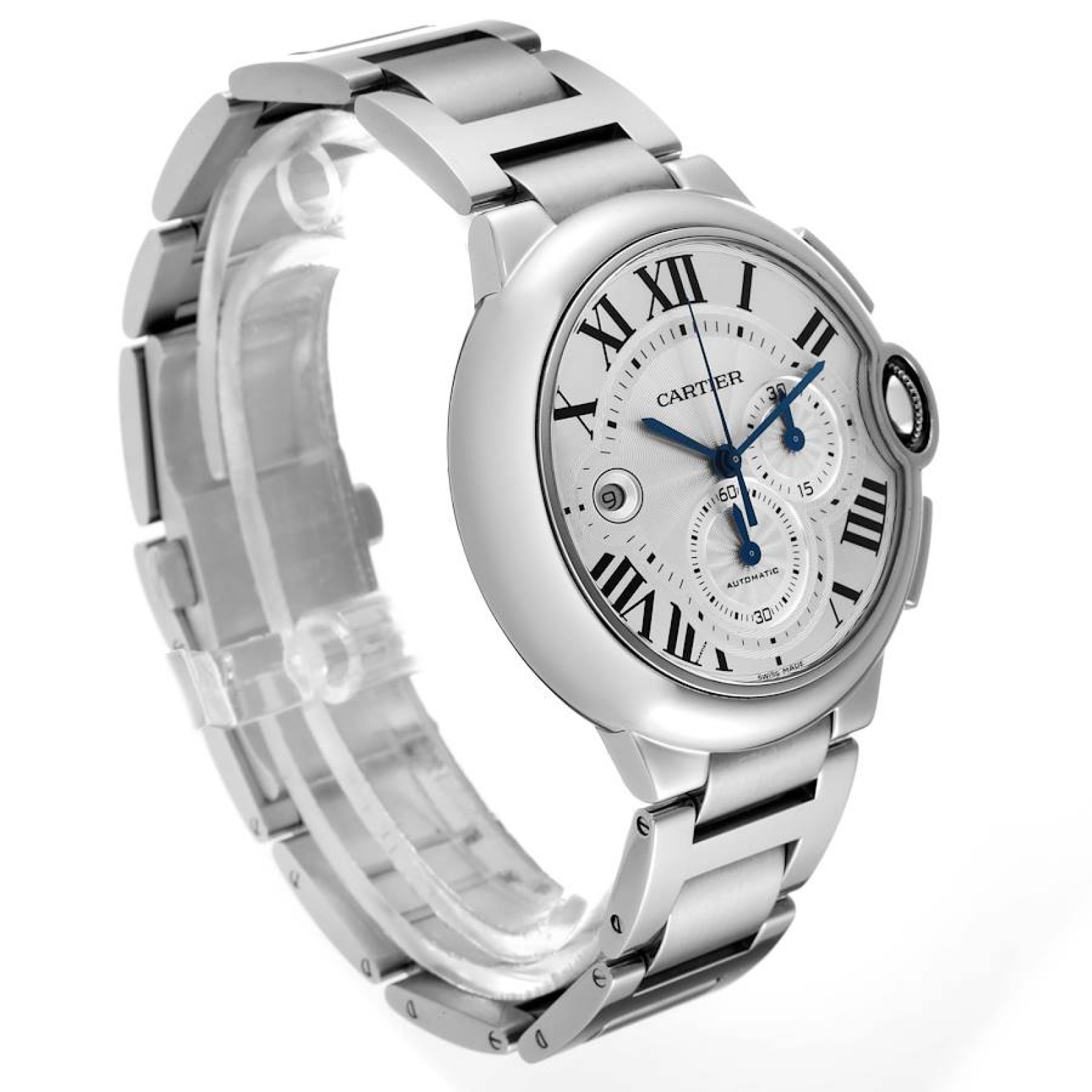 Cartier Ballon Bleu XL Silver Dial Steel Mens Watch W6920002