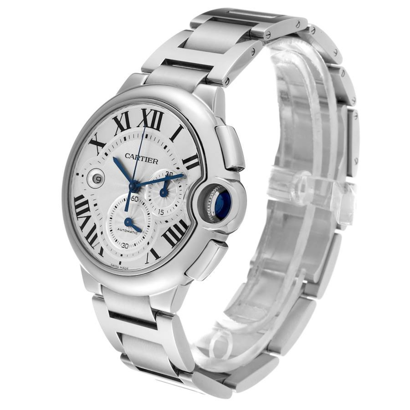 Cartier Ballon Bleu XL Silver Dial Steel Mens Watch W6920002