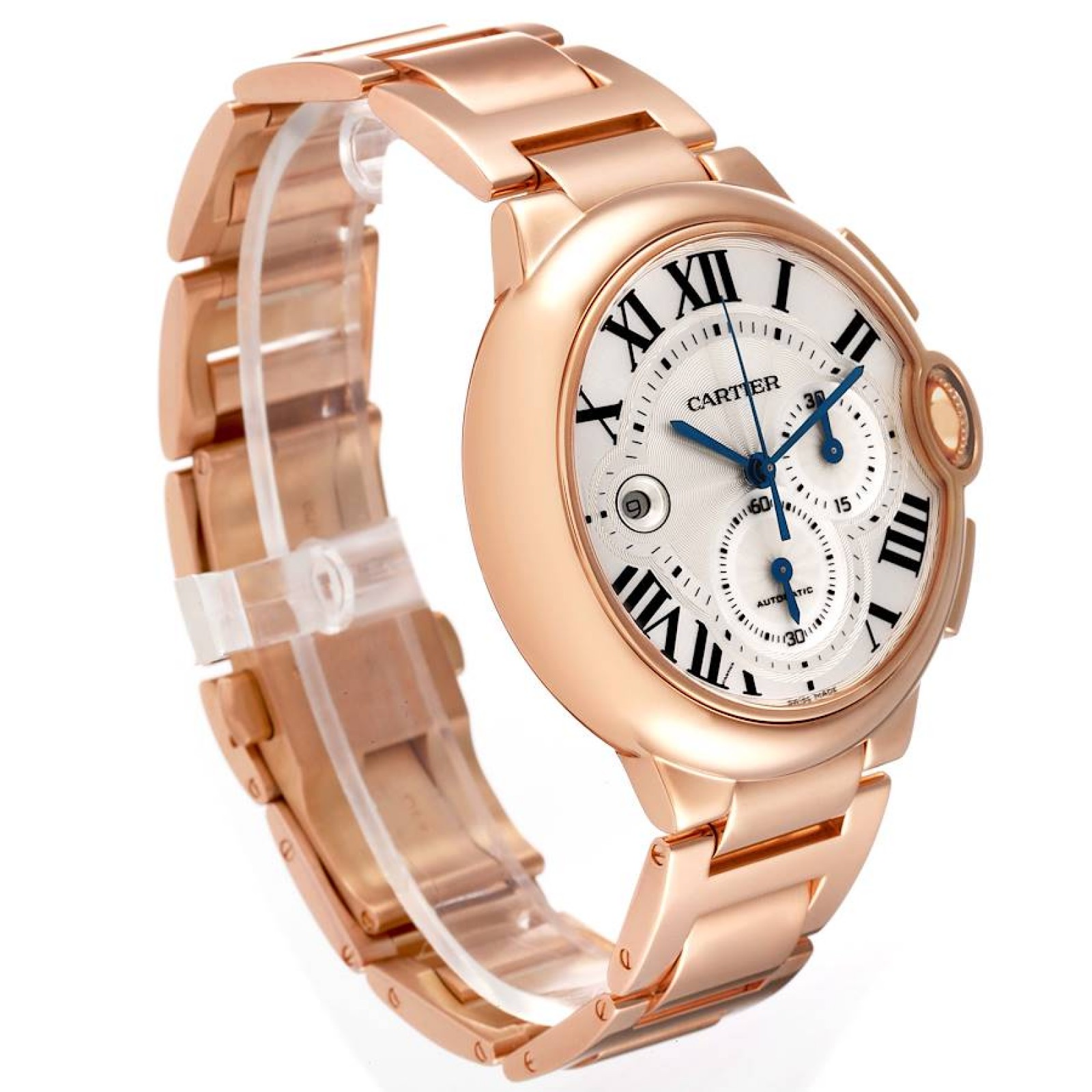 Cartier Ballon Bleu Chronograph Rose Gold Mens Watch W6920008