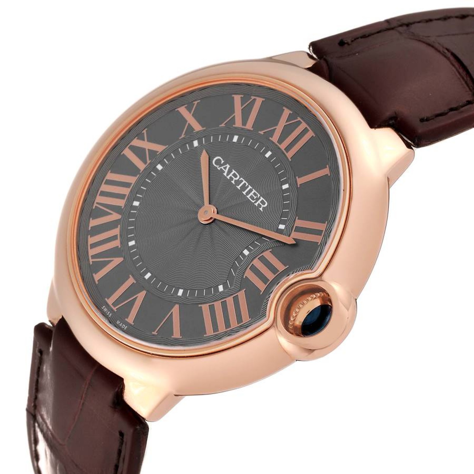 Cartier Ballon Bleu Rose Gold Grey Dial Mens Watch W6920089