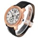 Cartier Calibre Rose Gold Silver Dial Mens Watch W7100009