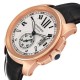 Cartier Calibre Rose Gold Silver Dial Mens Watch W7100009