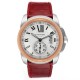 Cartier Calibre Steel Rose Gold Silver Dial Mens Watch W7100011