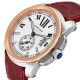 Cartier Calibre Steel Rose Gold Silver Dial Mens Watch W7100011