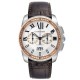 Cartier Calibre Chronograph Steel Rose Gold Mens Watch W7100043