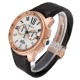 Cartier Calibre Silver Dial Rose Gold Chronograph Mens Watch W7100044