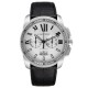 Calibre De Cartier Chronograph Silver Dial Steel Mens Watch W7100046