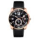 Cartier Calibre Rose Gold Black Dial Automatic Mens Watch W7100052