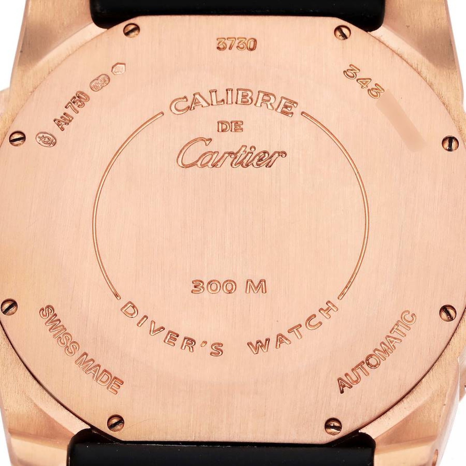 Cartier Calibre Rose Gold Black Dial Automatic Mens Watch W7100052