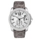 Cartier Calibre Silver Dial White Gold Diamond Mens Watch WF100003