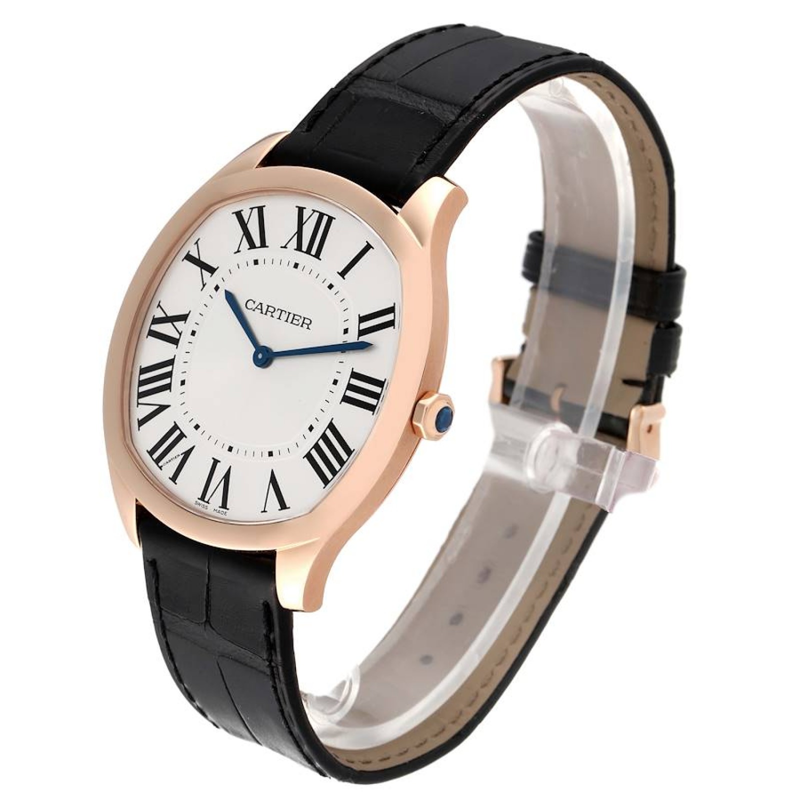 Cartier Drive de Cartier Rose Gold Silver Dial Mens Watch WGNM0006