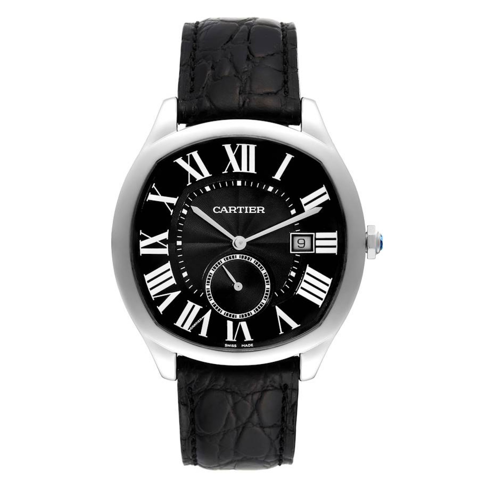 Cartier Drive de Cartier Black Dial Steel Mens Watch WSNM0009