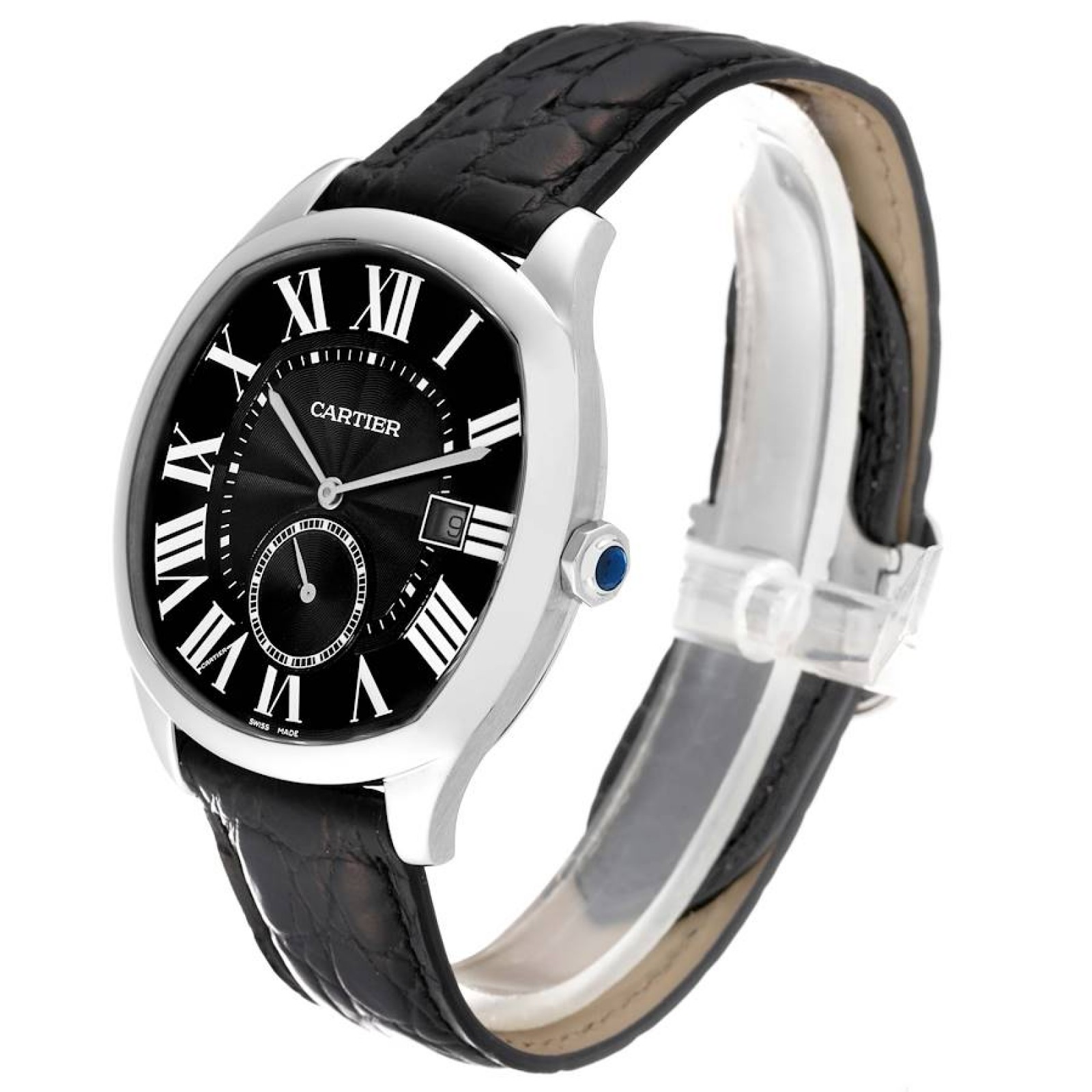 Cartier Drive de Cartier Black Dial Steel Mens Watch WSNM0009