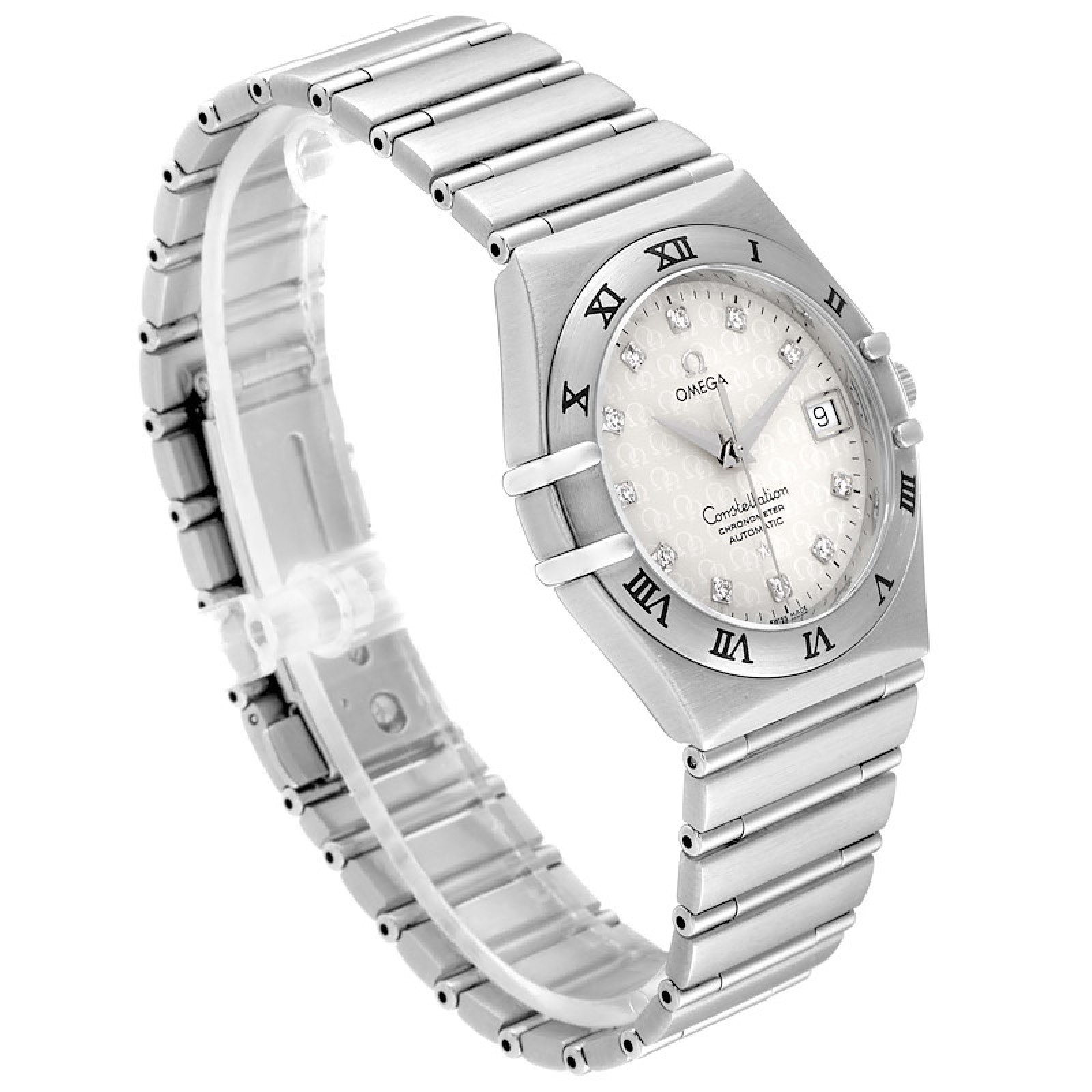 Omega Constellation Classic Steel Diamond Mens Watch 1504.35.00