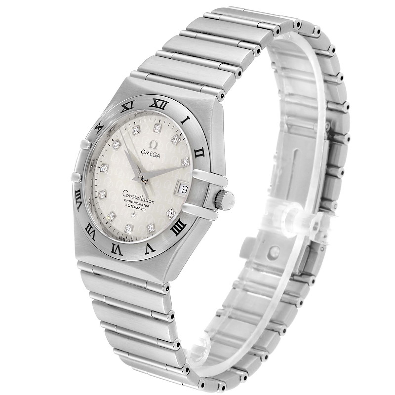 Omega Constellation Classic Steel Diamond Mens Watch 1504.35.00