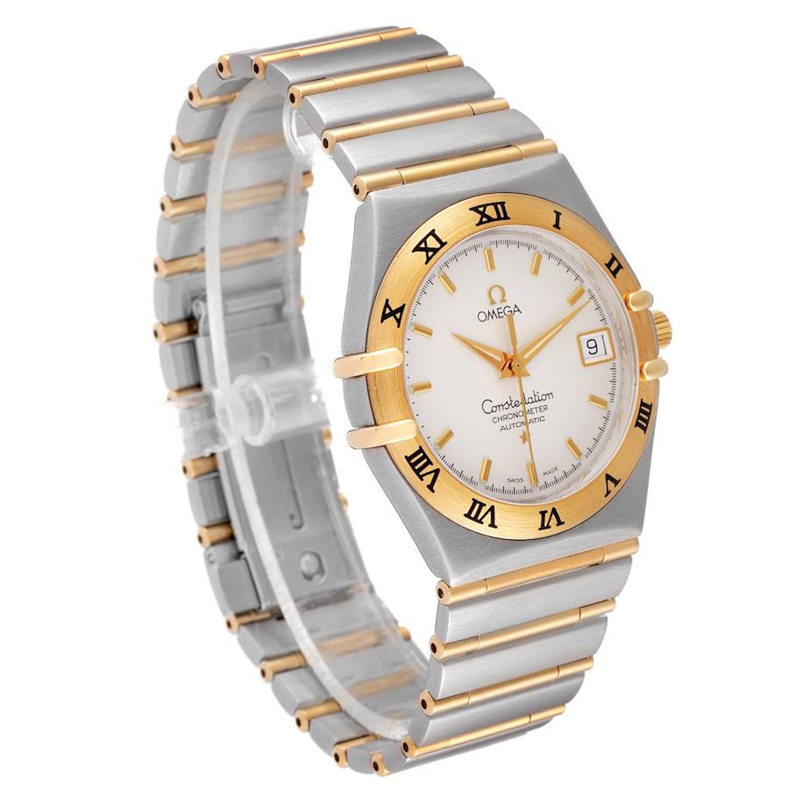 Omega Constellation Mens Steel 18K Yellow Gold Mens Watch 1202.30.00