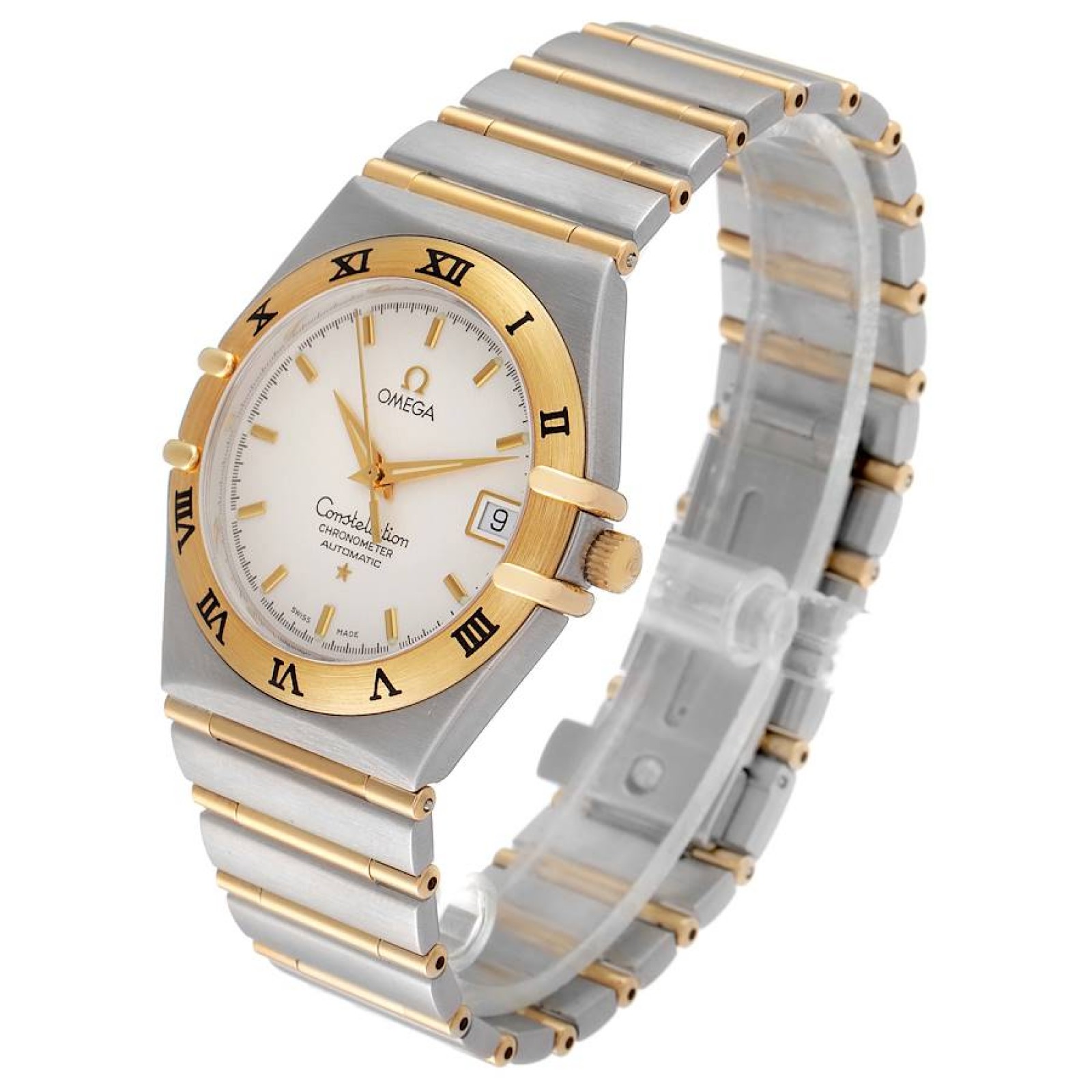 Omega Constellation Mens Steel 18K Yellow Gold Mens Watch 1202.30.00