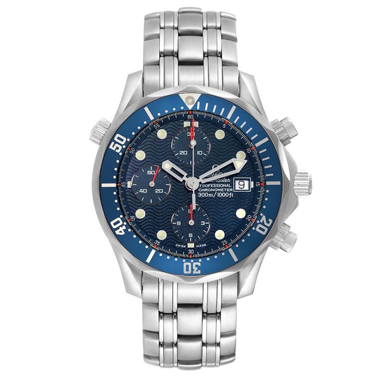 Omega Seamaster Blue Dial Chronograph Steel Mens Watch 2599.80.00