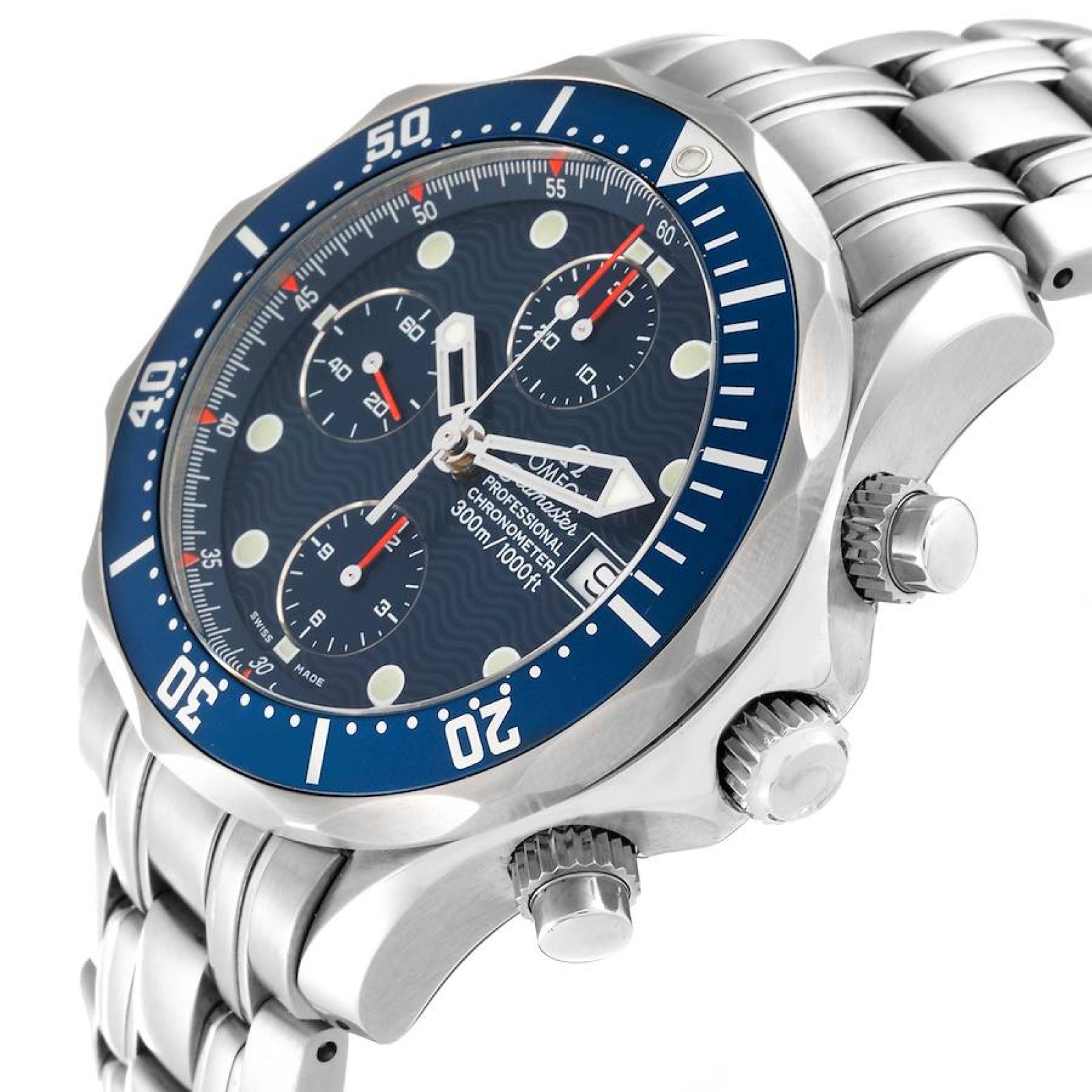 Omega Seamaster Blue Dial Chronograph Steel Mens Watch 2599.80.00