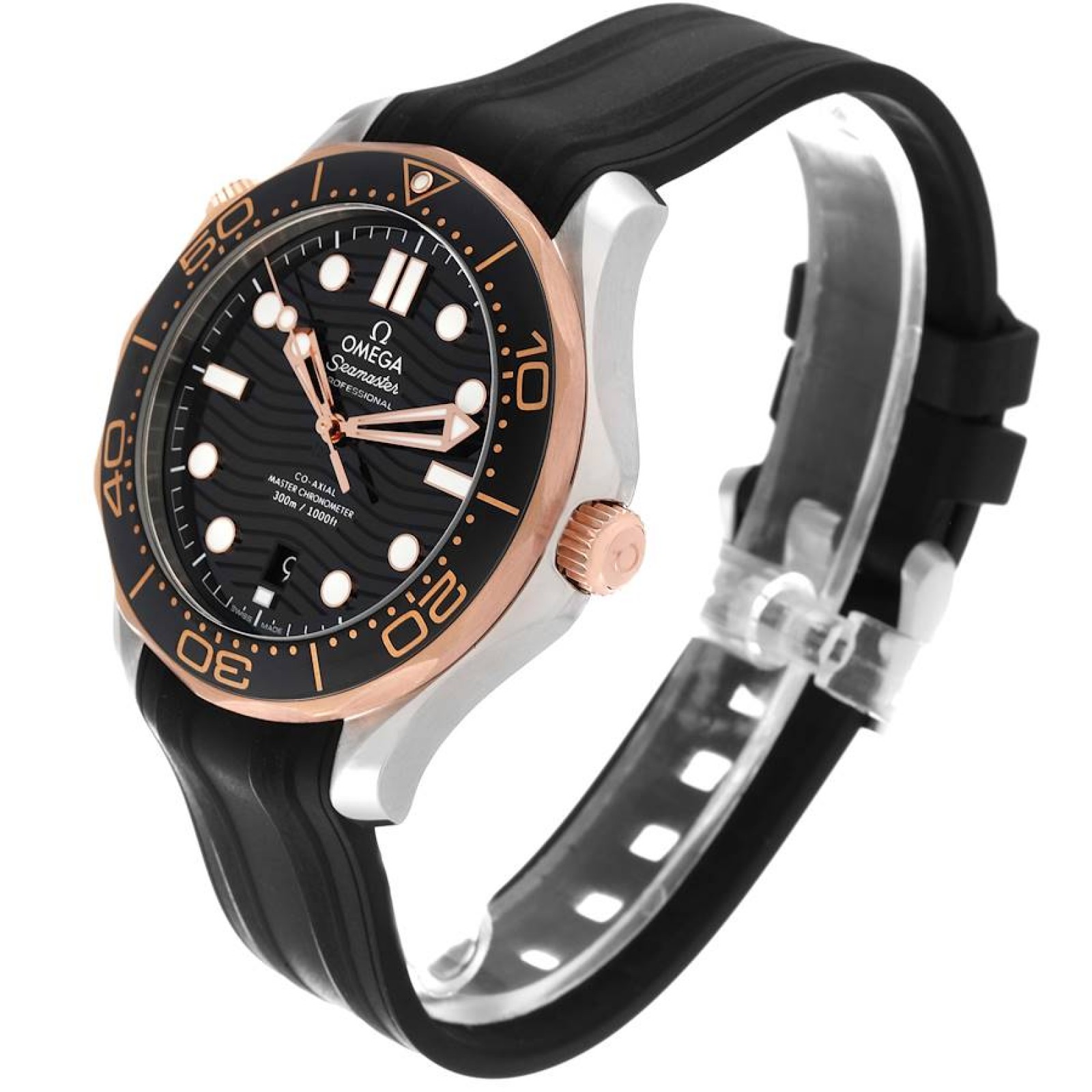 Omega Seamaster Diver Steel Rose Gold Mens Watch 210.22.42.20.01.002