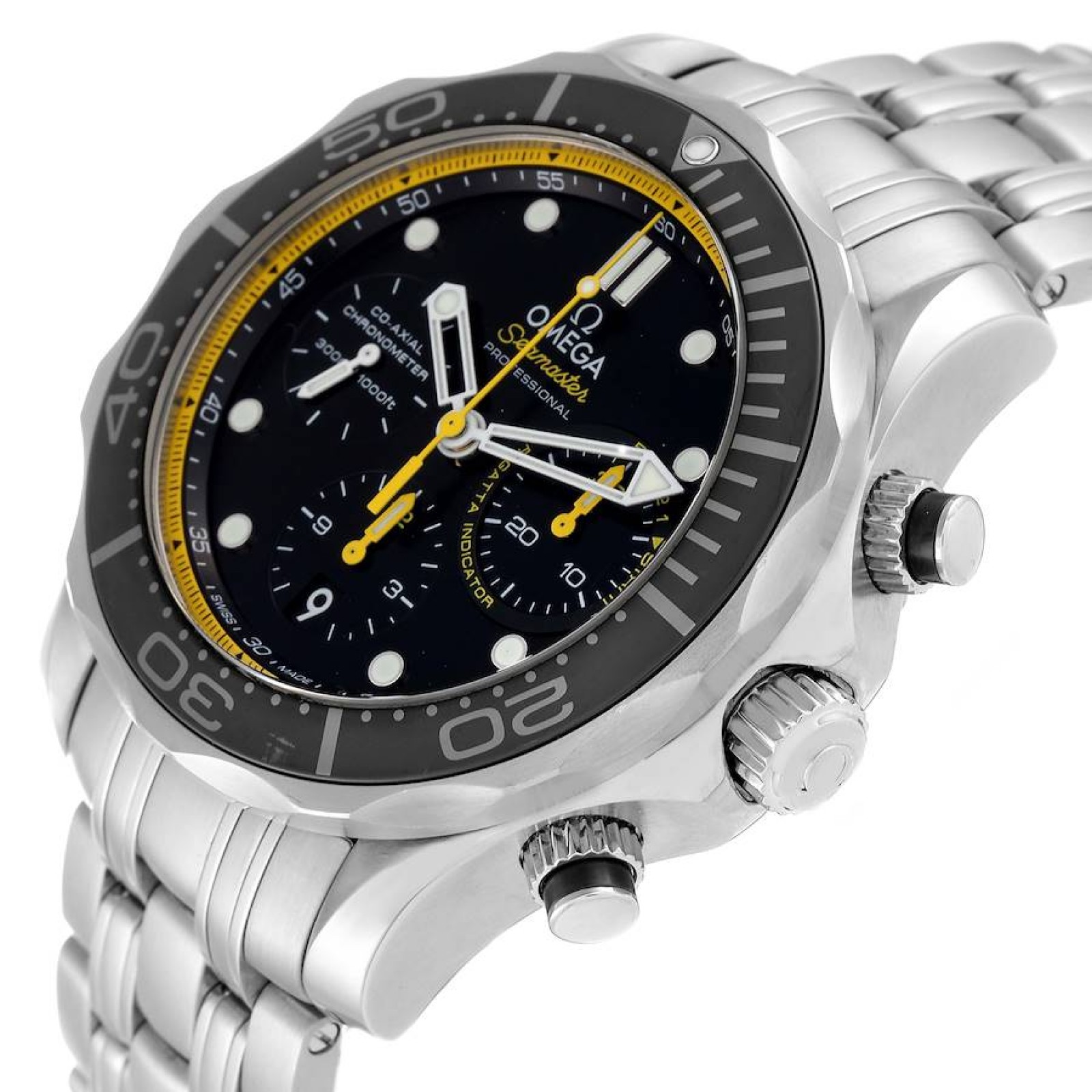 Omega Seamaster Regatta Yellow Hands Mens Watch 212.30.44.50.01.002