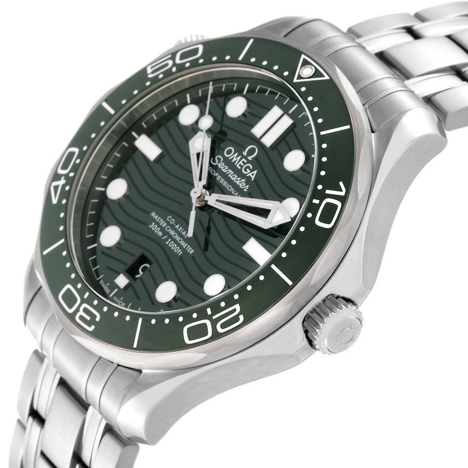 Omega Seamaster Diver Green Dial Steel Mens Watch 210.30.42.20.10.001