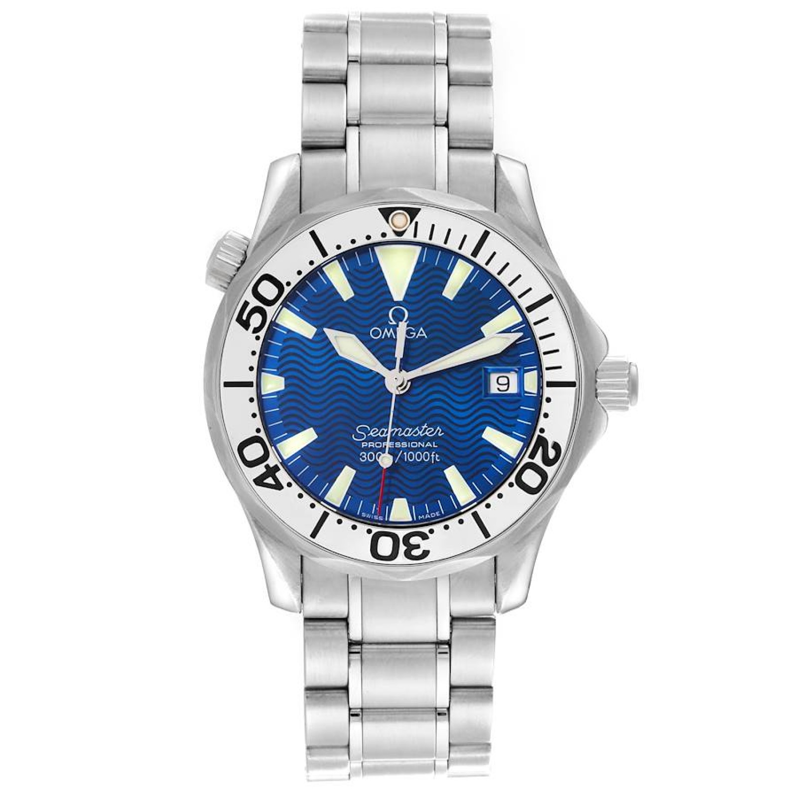 Omega Seamaster Midsize 36 Electric Blue Dial Steel Mens Watch 2263.80.00