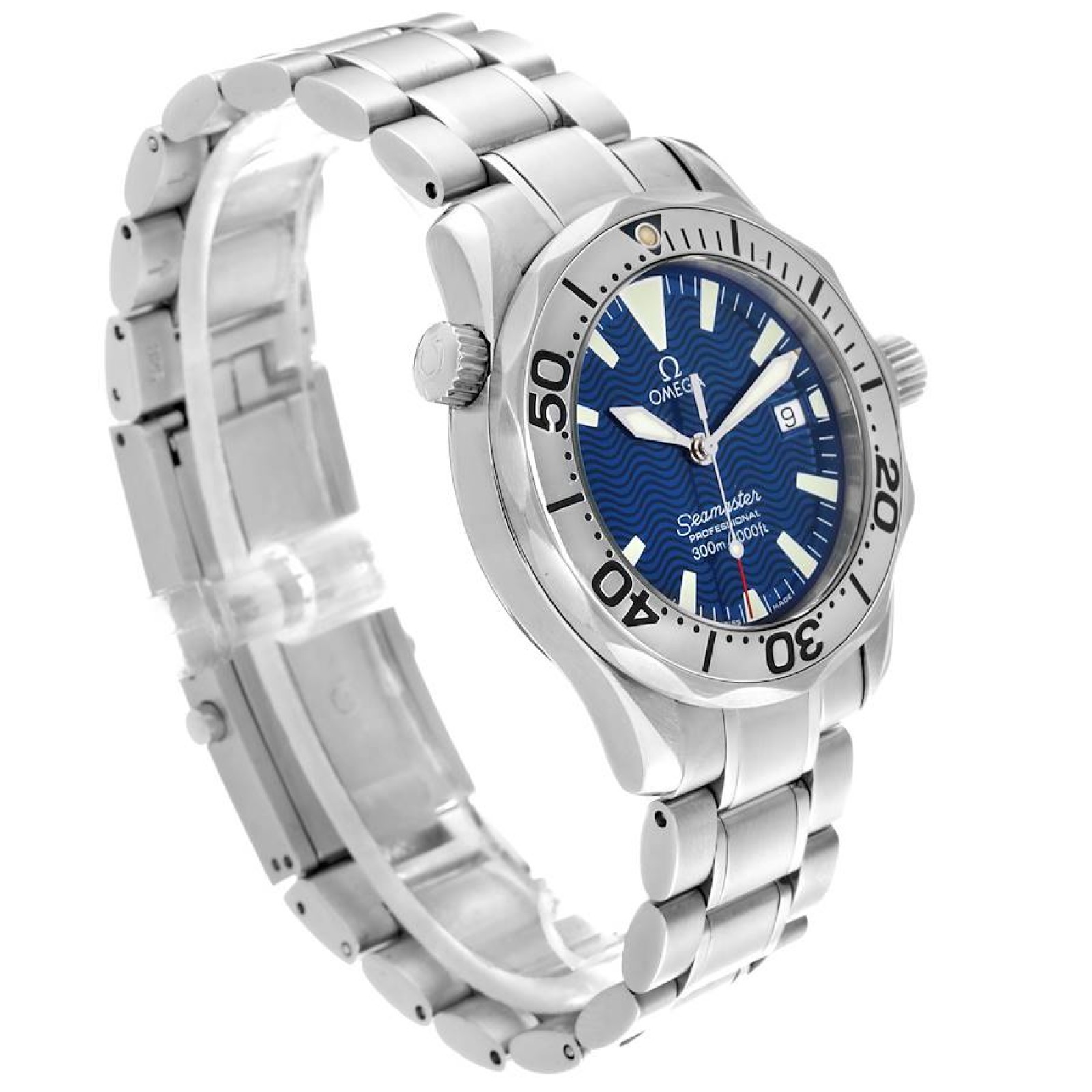 Omega Seamaster Midsize 36 Electric Blue Dial Steel Mens Watch 2263.80.00