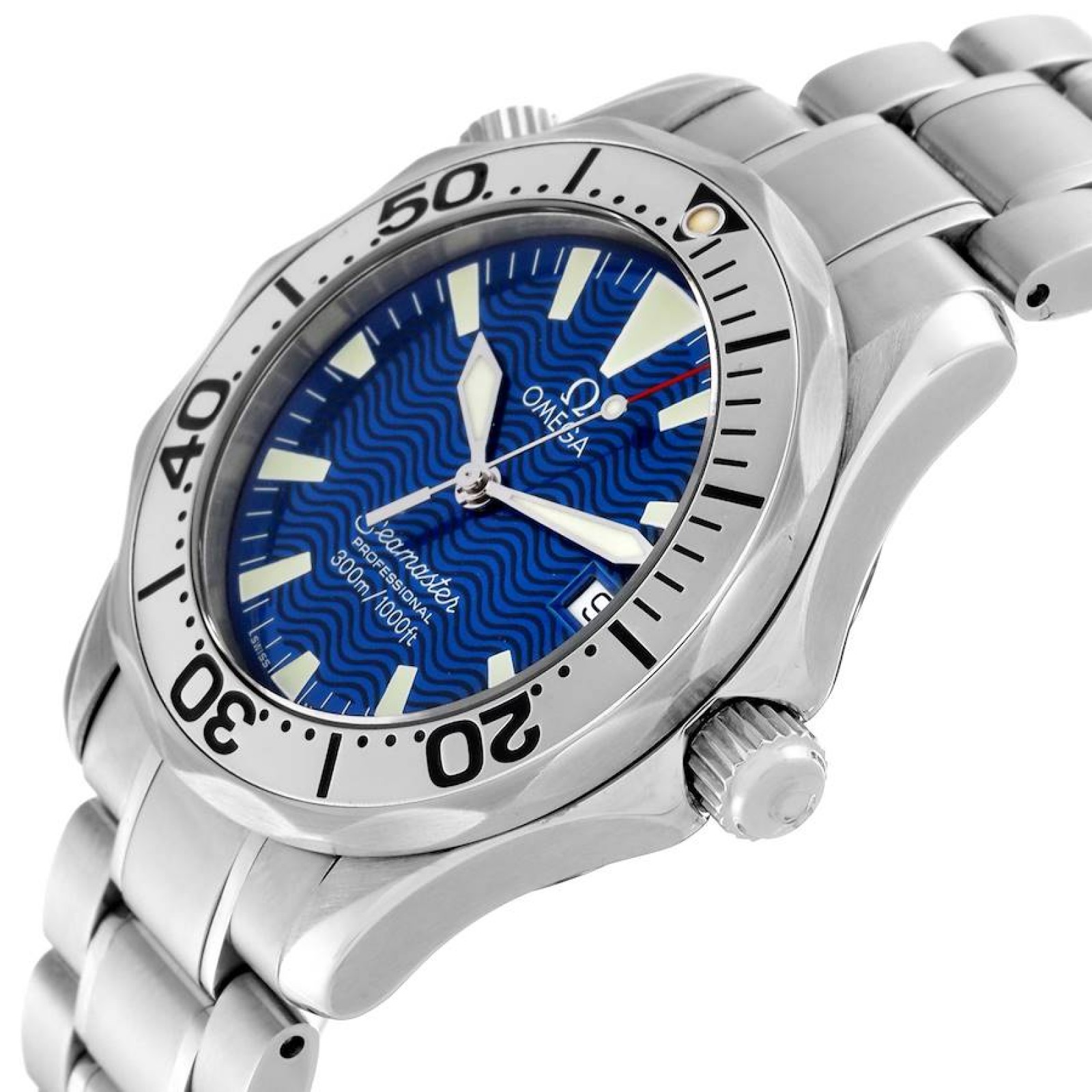 Omega Seamaster Midsize 36 Electric Blue Dial Steel Mens Watch 2263.80.00