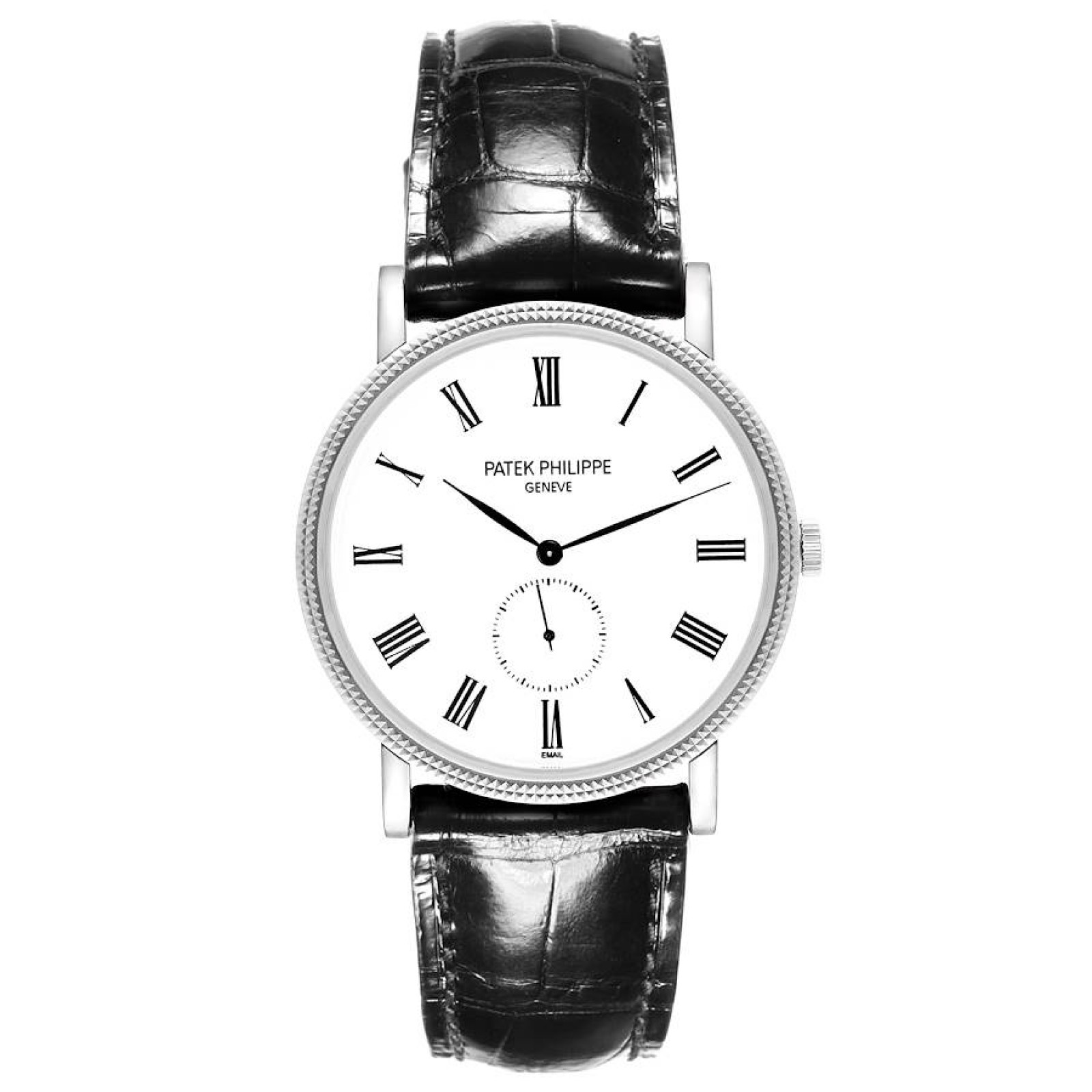 Patek Philippe Calatrava White Gold White Roman Dial Mens Watch 5116