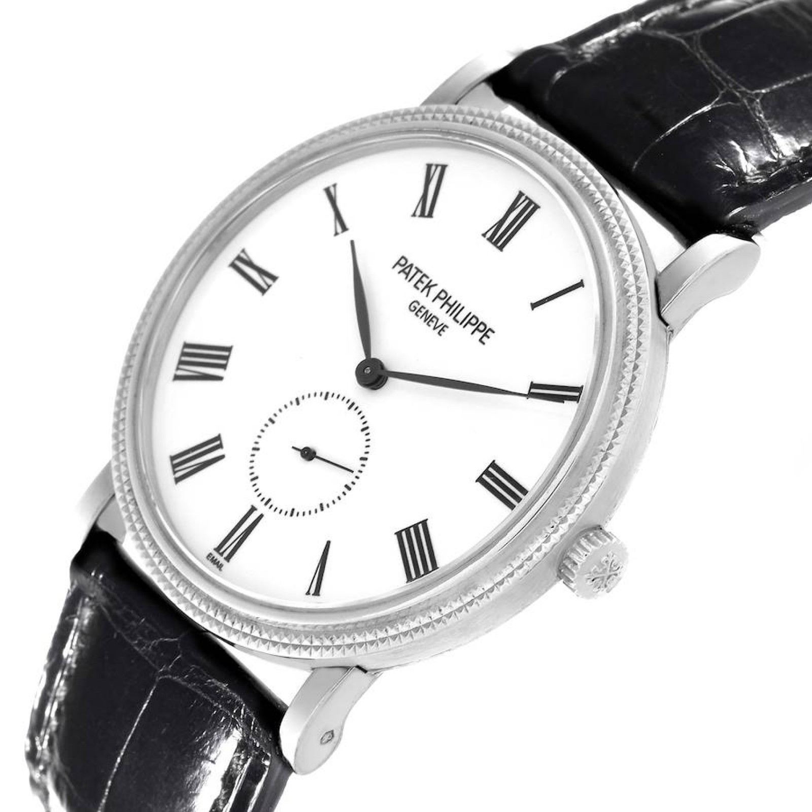 Patek Philippe Calatrava White Gold White Roman Dial Mens Watch 5116