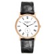 Patek Philippe Calatrava Rose Gold Black Leather Strap Mens Watch 5119