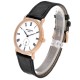 Patek Philippe Calatrava Rose Gold Black Leather Strap Mens Watch 5119